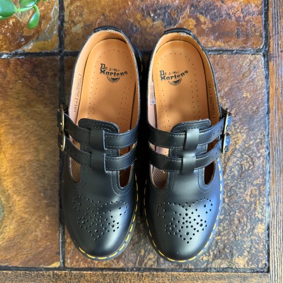 Dr Martens Air Ware Black Leather Mary Janes, US Size 8 - Picture 2 of 7